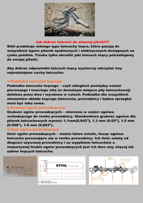 Łańcuch STIHL MS 251 3/8" 1.3mm 50 ogniw 35cm Picco Super PS3 oryginał