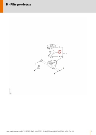 Orginalny filtr powietrza EVC 205 (EVC 205-0001, EVC 205-0002)