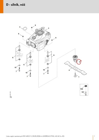 Pista noża STIHL WB417602000 Orginalna