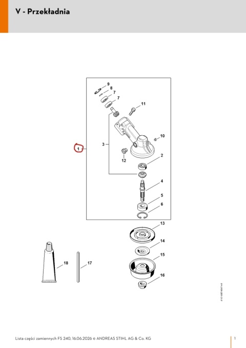 STIHL Przekładnia 41806400114 Orginał
