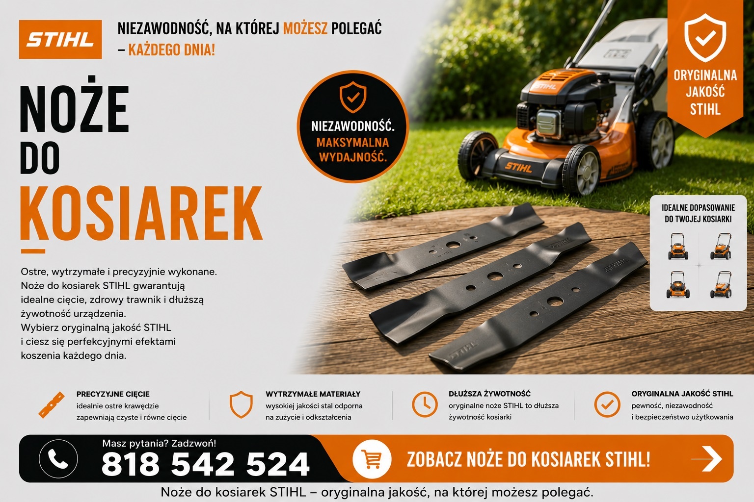 Orginalny nóż do kosiarki RME 235