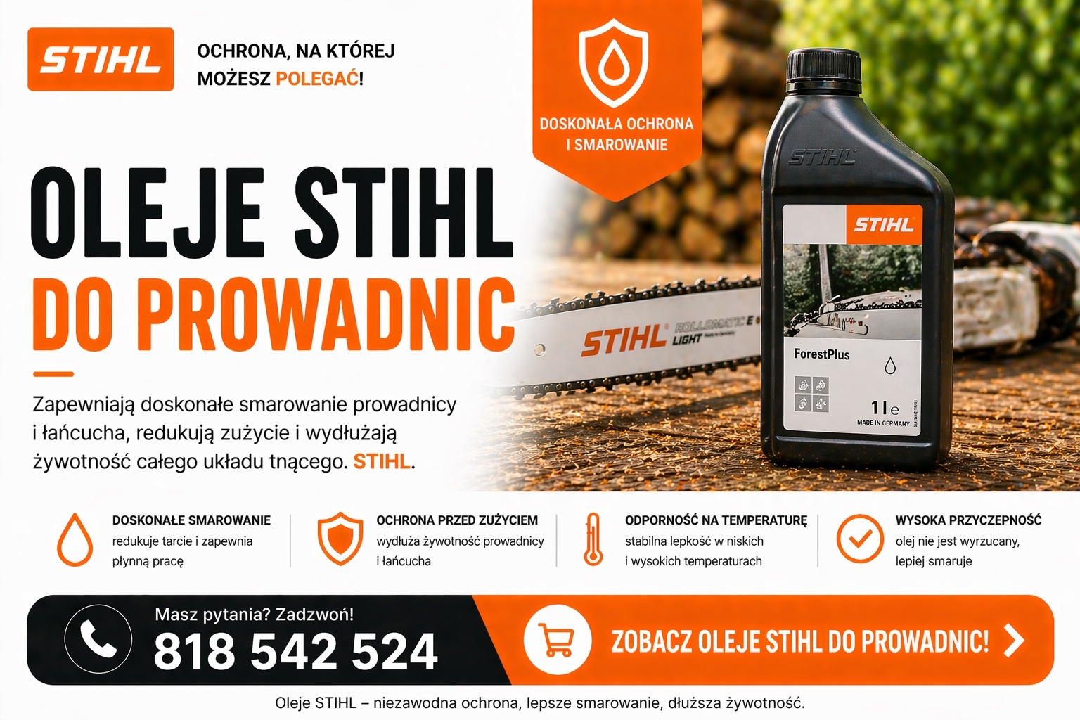 Oleje do prowadnic do pilarki MS 291